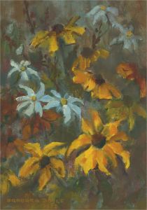 Barbara Doyle (b.1917) - 1982 Oil, Rudbeckia And Daisies