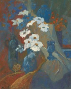 Barbara Doyle (b.1917) - Contemporary Oil, Floral Still Life With Drapery