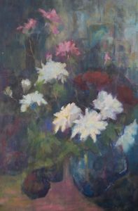 Barbara Doyle (b.1917) - 20th Century Oil, White Flowers