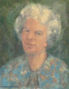 Barbara Doyle (b.1917) - Contemporary Oil, Lady in Blue