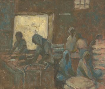 Barbara Doyle (b.1917) - Contemporary Oil, The Wash House