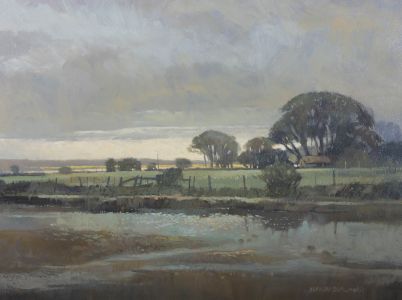 Norman J. Battershill RBA ROI PS (1922-2010) - 1977 Oil, Sussex Landscape