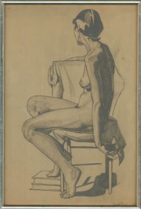 Claude Price - Mid 20th Century Graphite Drawing, Seated Nude II
