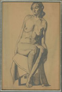 Claude Price - Mid 20th Century Graphite Drawing, Seated Nude I