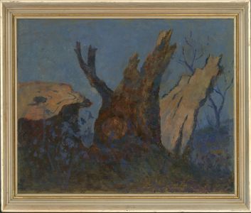 Barbara Doyle (b.1917) - 20th Century Oil, Tree Trunks