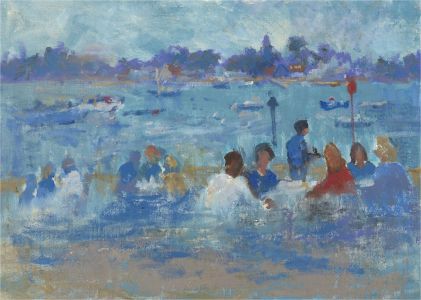 Barbara Doyle (b.1917) - Contemporary Oil, Lunch By The Water