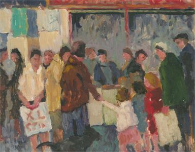 Barbara Doyle (b.1917) - 1979 Oil, Market Stall
