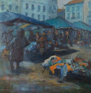Barbara Doyle (b.1917) - 1984 Oil, Sardinian Market