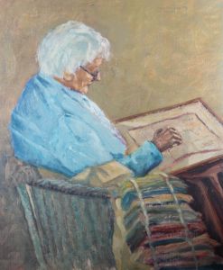 Barbara Doyle (b.1917) - 20th Century Oil, Seated Lady in Blue