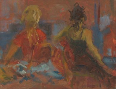 Barbara Doyle (b.1917) - Contemporary Oil, Double Female Study