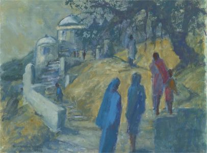 Barbara Doyle (b.1917) - Contemporary Oil, Steps To The Temple