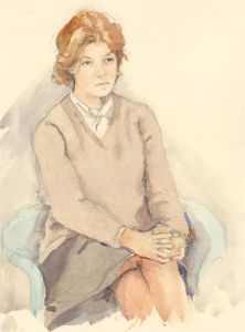 Alexandra E. Layfield - Mid 20th Century Watercolour, Portrait Of A Young Woman