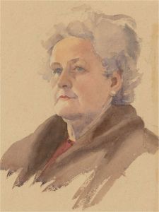 Alexandra E. Layfield - Mid 20th Century Watercolour, Pearl Earrings
