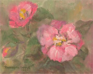 Barbara Doyle (b.1917) - 1981 Oil, Pink Camellias