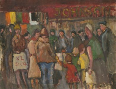 Barbara Doyle (b.1917) - Contemporary Oil, At the Market
