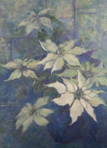 Barbara Doyle (b.1917) - 1993 Oil, Freda's Poinsettia
