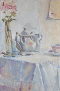 Barbara Doyle (b.1917) - 20th Century Oil, White Tea Set