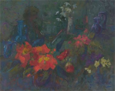 Barbara Doyle (b.1917) - Contemporary Oil, Flowers At The Art Class