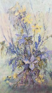 Barbara Doyle (b.1917) - Contemporary Oil, Explosion of Flowers