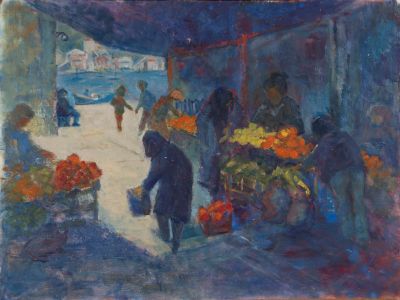 Barbara Doyle (b.1917) - Contemporary Oil, Flower Market