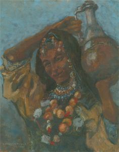 Barbara Doyle (b.1917) - 1996 Oil, Moroccan Beads
