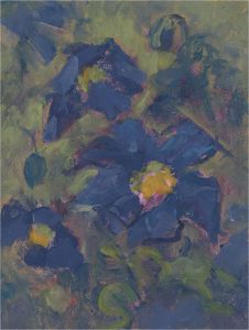 Barbara Doyle (b.1917) - Contemporary Oil, Blue Floral Study