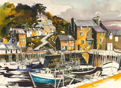 Ray J. Weston - 20th Century Watercolour, Fishing Village