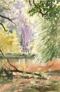 Ray J. Weston - 1987 Watercolour, Through the Trees