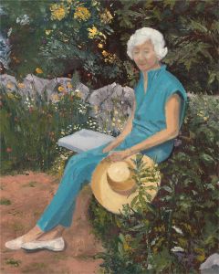 Sylvia Grottick - 20th Century Oil, Lady in Blue