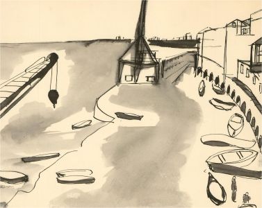 Don Hemming - A Pair of Contemporary Pen and Ink Drawings, Coastal Scenes