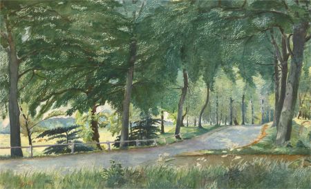 Percy S. Laws (1892-1972) - 1937 Watercolour, Country Road