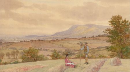 Early 20th Century Watercolour - Overlooking Pendle Hill