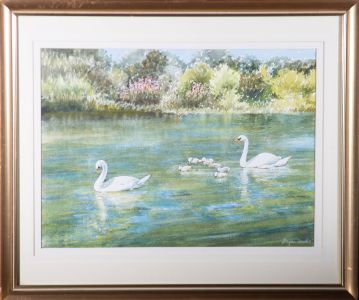 Bryan Fowler - Framed Contemporary Watercolour, The Outing
