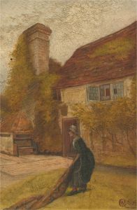 R. Massy Greene - 1884 Oil, Cottage at Netley, Surrey