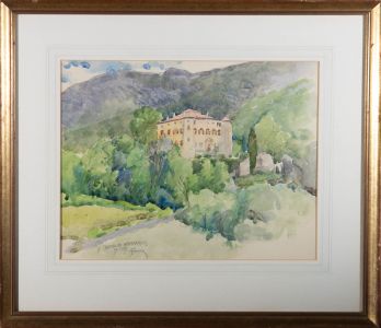 1959 Watercolour - Château De Vauvenargues