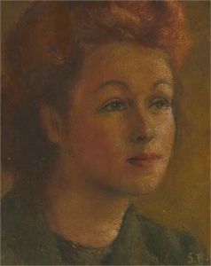 S.B - Mid 20th Century Oil, Portrait of a Redhead
