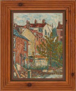 Roger Steppens (b.1956) - Framed 20th Century Oil, Terrace Houses
