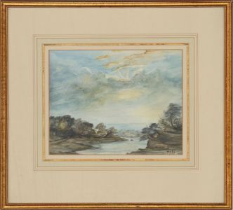 20th Century Watercolour - Looking To Sea