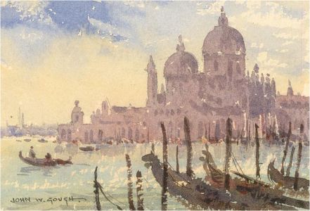 John Weston Gough (1929-2019) - Miniature Watercolour, Santa Maria, Venice