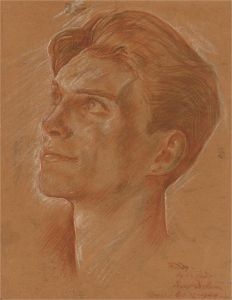 Ernest Benham Dielman (1893-1972) - 1944 Sanguine, Portrait of Freddy