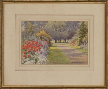 V. Burnaby-Atkins - 20th Century Watercolour, Garden in Bloom