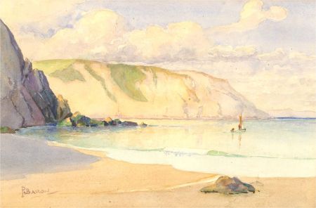 Percy Baron - Mid 20th Century Watercolour, Little Perhaver Beach, Cornwall