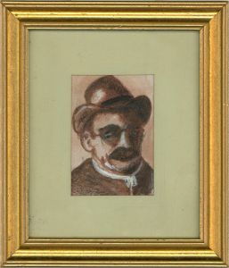 20th Century Watercolour - Portrait of a Man