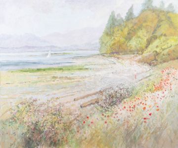 Keith Johnson (1931-2018) - Impressionist 20th Century Oil, Lake Scene