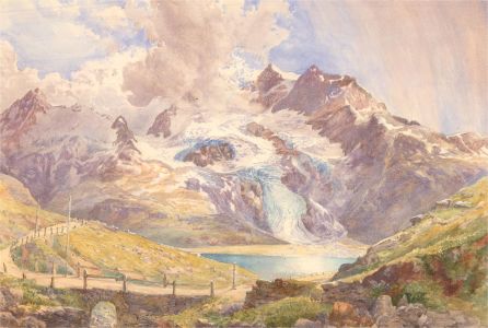 Late 19th Century Watercolour - Swiss Glacier
