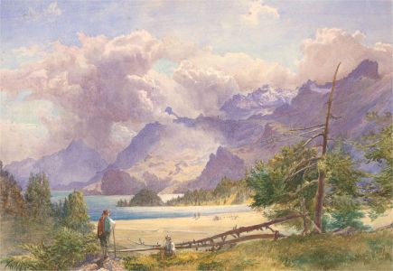 Late 19th Century Watercolour - Entranced by Mountains