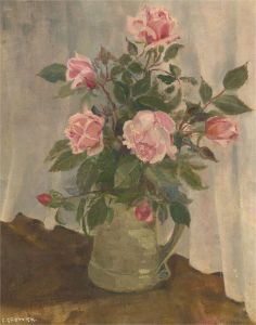 Sylvia Grottick - 20th Century Oil, Pink Roses