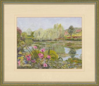 Sylvia Grottick - 20th Century Acrylic, Monet's Lake, Giverny
