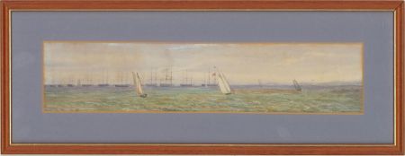 Mid 20th Century Watercolour - Sailing Boats at Sea