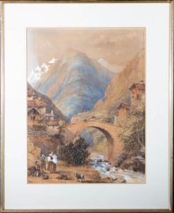 E.C.A. - Mid 19th Century Watercolour, Neubrucke, Switzerland
